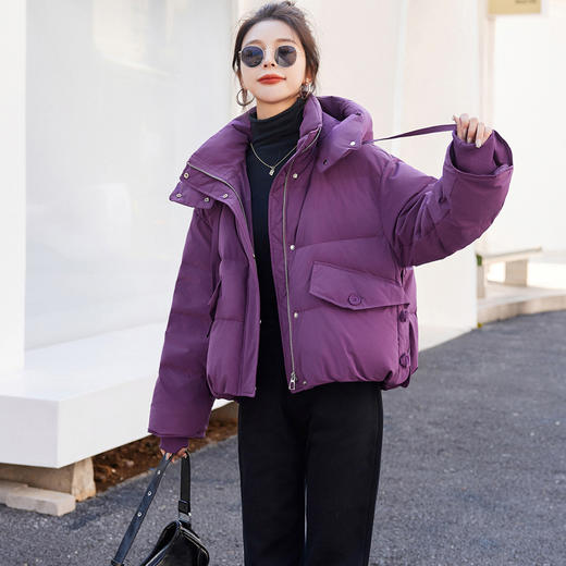 90%白鸭绒2024年冬季新款时尚连帽短款羽绒服MEIQIN9223 商品图2