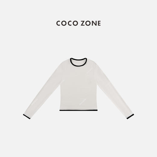 COCO ZONE 时尚假两件打底衫拼色小众长袖T恤CC1D2456 商品图1
