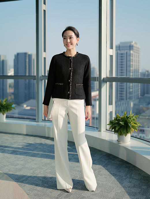 “赫本衣橱”粗花呢简约圆领小香夹克外套 商品图3