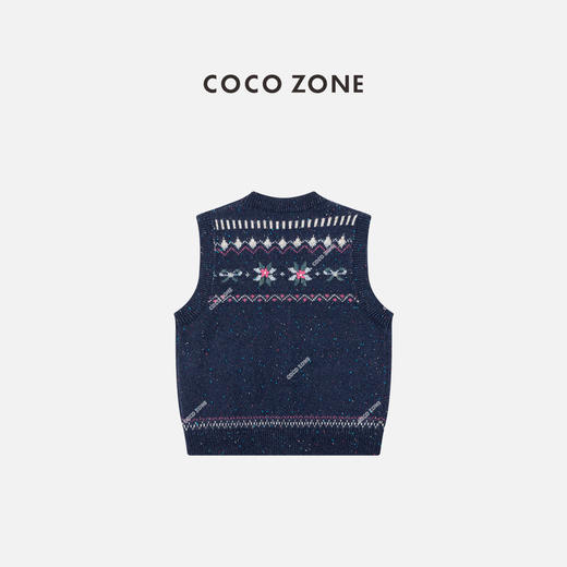 COCO ZONE 设计感V领针织背心时尚单排扣上衣CC2D2362 商品图1