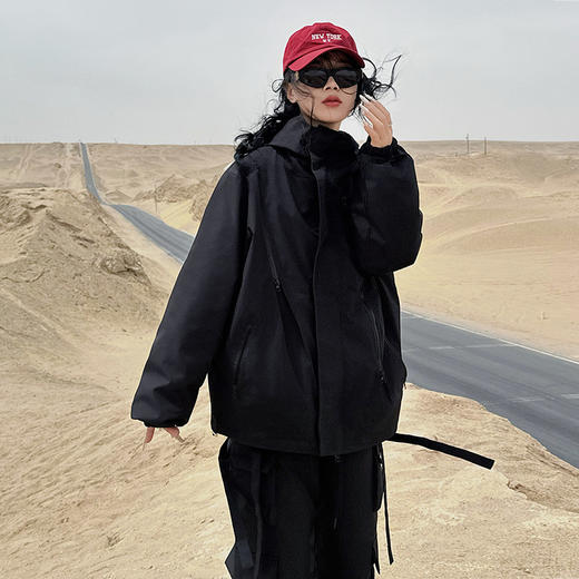 冬季新款男女情侣棉衣户外休闲防风冲锋衣夹棉羽绒棉服外套 商品图3