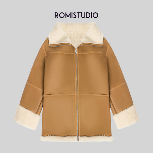 ROMI STUDIO【皮毛一体】可立领可翻领质感满满皮毛外套W2272 商品图1
