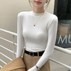 【买1送1 半高领打底衫女】秋冬季加绒加厚内搭高级感修身磨毛白色长袖上衣 商品缩略图4