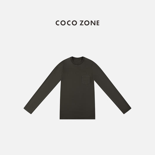 COCO ZONE 100棉口袋长袖T恤圆领休闲上衣 CC1C2309 商品图5