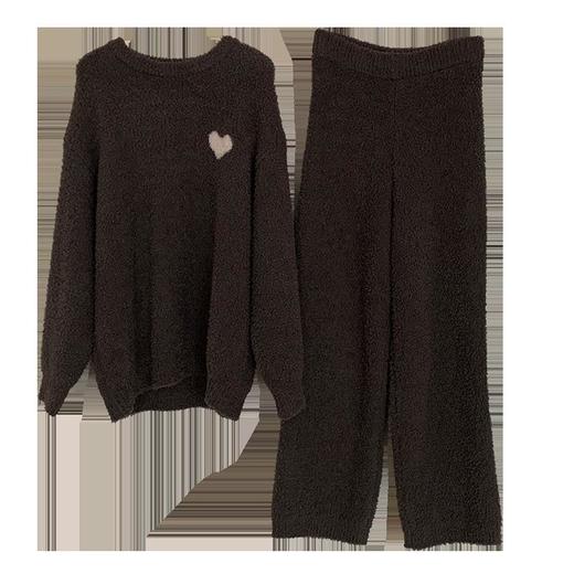 杜小宅半边绒睡衣男冬季家居服套装爱心软绵绵加绒加厚家居服套装 商品图4