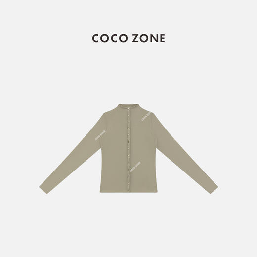 COCO ZONE 冬季加绒简约立领单排扣长袖开衫T恤CC1D2749 商品图0