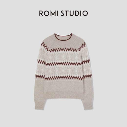ROMI STUDIO“冬日松弛”山羊绒绵羊毛费尔岛提花毛衫 RW24WSG1445 商品图0
