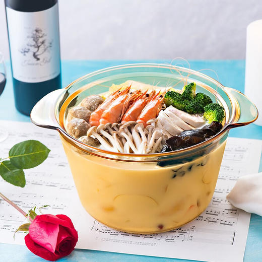 康宁（VISIONS）3.8L汤锅玻璃锅可明火直烧炖锅煮锅琥珀锅 Flair系列 VS-38-FL 22.5cm 商品图3