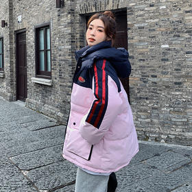 冬季新款棉服女大码撞色情侣面包服厚棉衣宽松保暖棉袄外套潮