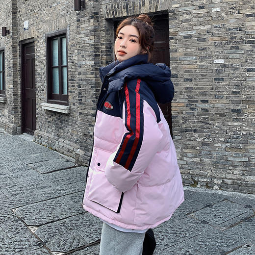 冬季新款棉服女大码撞色情侣面包服厚棉衣宽松保暖棉袄外套潮 商品图0