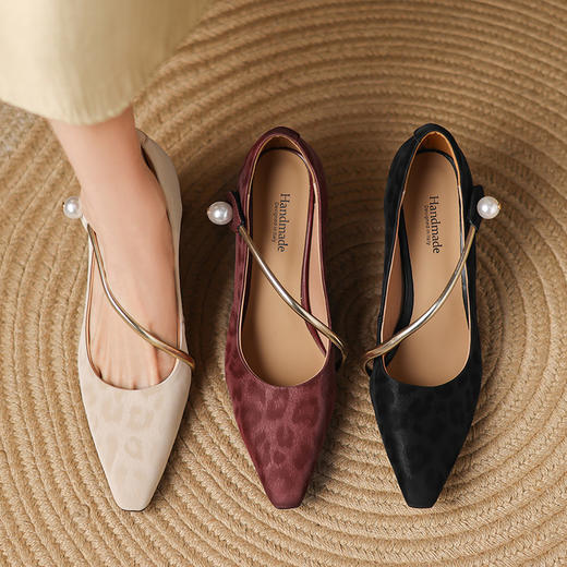 【预售5天】豹纹高级感牛皮单鞋2025新款气质高雅女式浅口粗跟女鞋LD&7264 商品图2