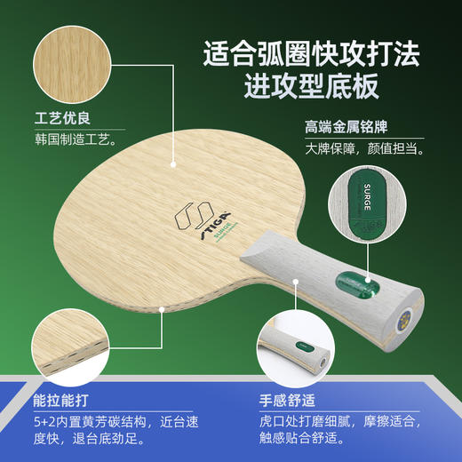 Stiga斯帝卡斯蒂卡涌动混碳乒乓底板5+2内置黄芳碳碳素乒乓球拍底板 商品图1