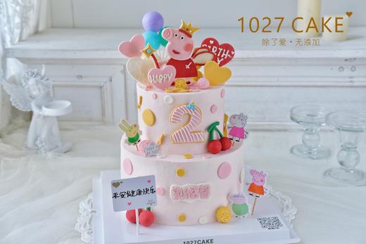 1027CAKE |  小猪佩奇双层蛋糕  翻糖装饰 商品图0