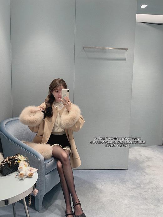 金蘑菇菇 伦敦甜心/娇贵少女氛围 狐狸毛毛领外套 商品图2