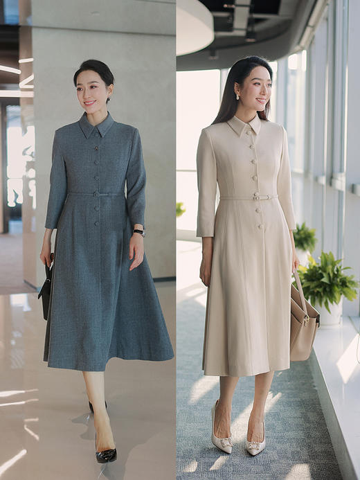 “赫本衣橱”全羊毛超大伞摆 优雅气质款 腰带连衣裙 商品图0