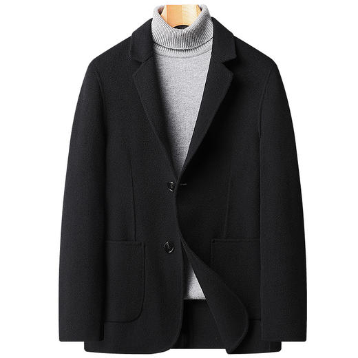 红览 春秋100%羊毛西装手工缝制双面呢西服男士修身小西装羊毛外套男装5ZF-85045 商品图3
