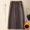 丁摩 中长款开叉半身皮裙女秋冬季新款高腰a字显瘦包臀一步直筒长裙子5ZF-8862 商品缩略图5
