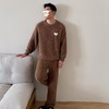 杜小宅半边绒睡衣男冬季家居服套装爱心软绵绵加绒加厚家居服套装 商品缩略图1