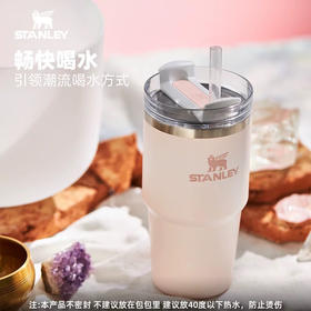 STANLEY保冷吸管杯大头冰杯高颜值不锈钢办公室男女保温保冰杯子