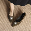 【预售5天】羊反绒时尚珍珠扣，尖头浅口气质低跟单鞋HCYYHD&5774 商品缩略图1