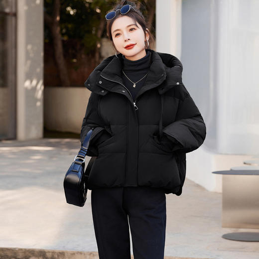 90%白鸭绒2024年冬季新款时尚连帽短款羽绒服MEIQIN9223 商品图3