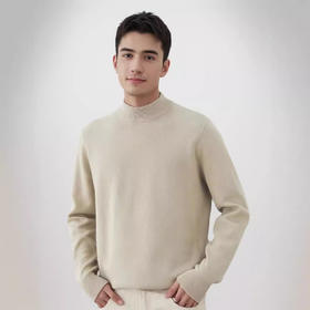 【特价109元2件】男士纯色毛衣 秋冬季保暖中领内搭单穿针织上衣