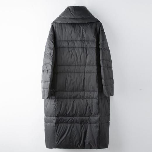 丁摩 冬季宽松大码女装长款茧型羽绒服90鹅绒保暖外套5ZF-12010B 商品图3