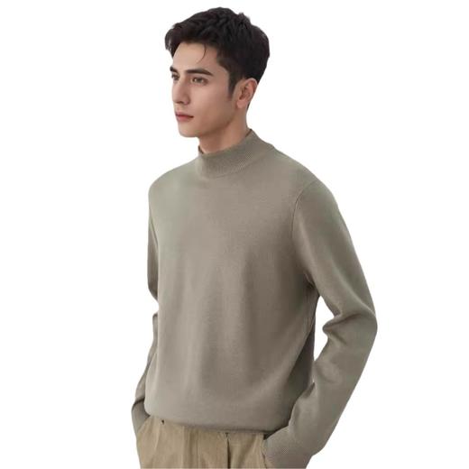 【特价109元2件】男士纯色毛衣 秋冬季保暖中领内搭单穿针织上衣 商品图4