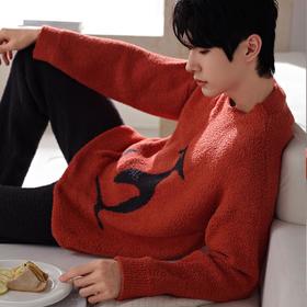 【软绵绵半边绒】睡衣秋冬款男加厚保暖宽松大码可外穿家居服套装