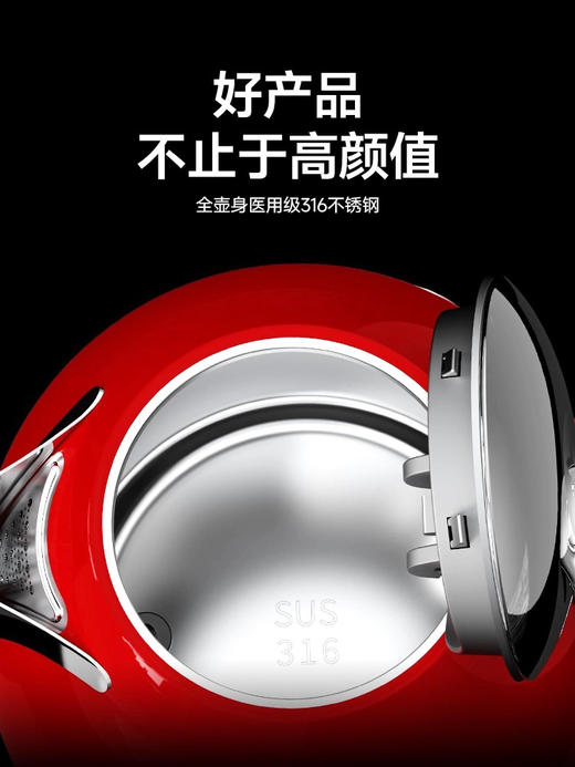 OTE欧堤烧水壶316不锈钢恒温壶智能电热开水壶家用自动断电大容量 商品图5