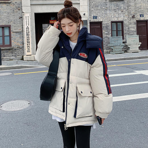 冬季新款棉服女大码撞色情侣面包服厚棉衣宽松保暖棉袄外套潮 商品图3
