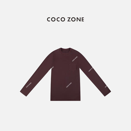 COCO ZONE 100棉口袋长袖T恤圆领休闲上衣 CC1C2309 商品图2