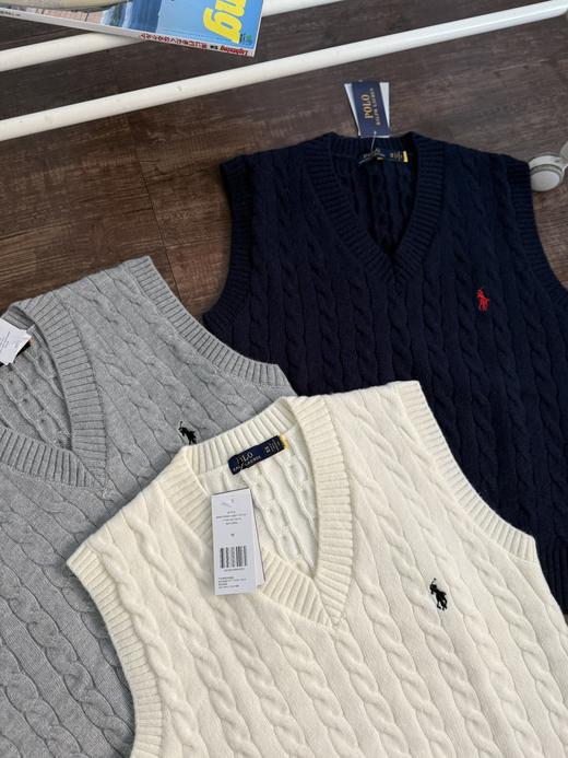 拉夫家新款绞花V领毛衣马甲 商品图4