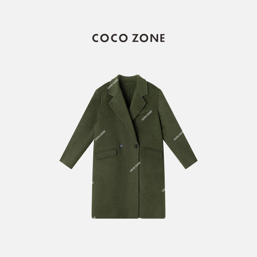 COCO ZONE 复古高级感西装领长款百搭毛呢外套CC2C2253 商品图0