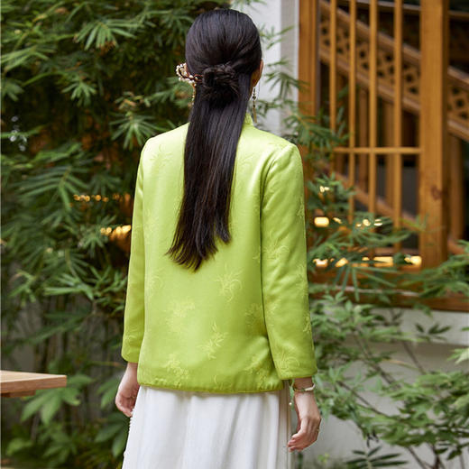 YFN22162改良旗袍2024年冬新款夹棉汉服上衣中式冬装复古棉袄唐装女中国风 商品图3