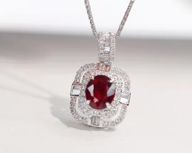 1.13ct刻面红宝石吊坠