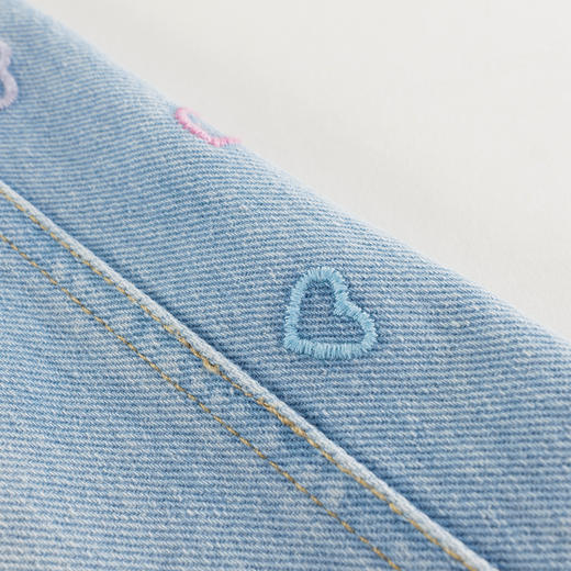 马克珍妮女童挺括绣花牛仔阔腿裤 儿童裤子2025年春装新款250297 商品图4