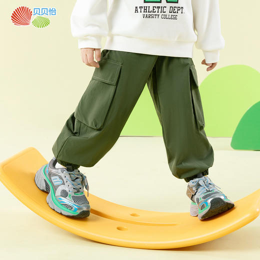 贝贝怡儿童休闲工装裤潮酷男童运动裤中大童束脚裤2025新款春装ZB1EK007 商品图1