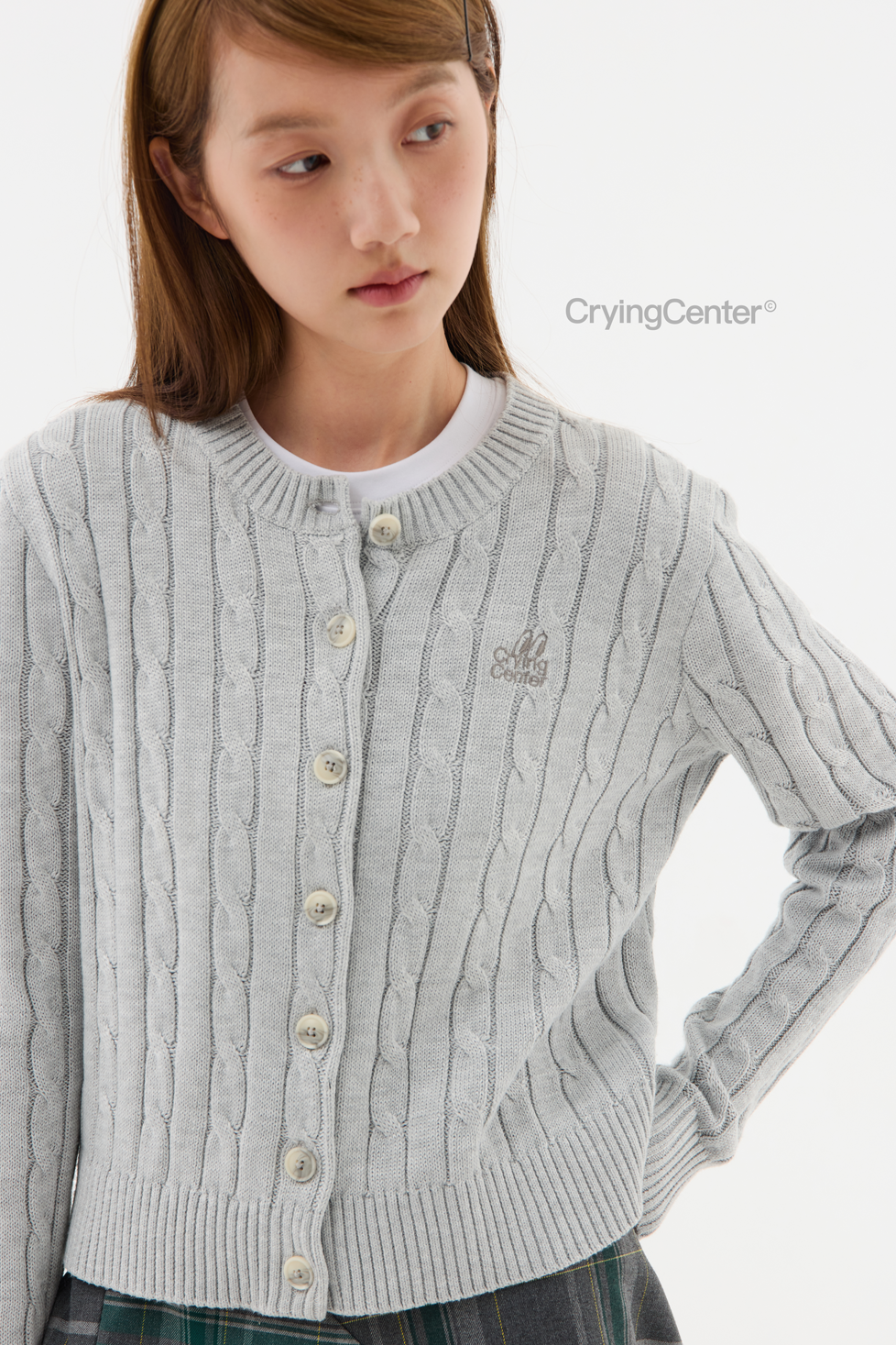 CryingCenter 香芋灰毛衣打底开衫 哭喊中心