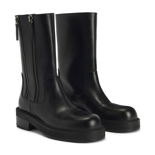 Giuseppe Zanotti 女士拉链皮革短靴 黑色 I470012002 商品图1