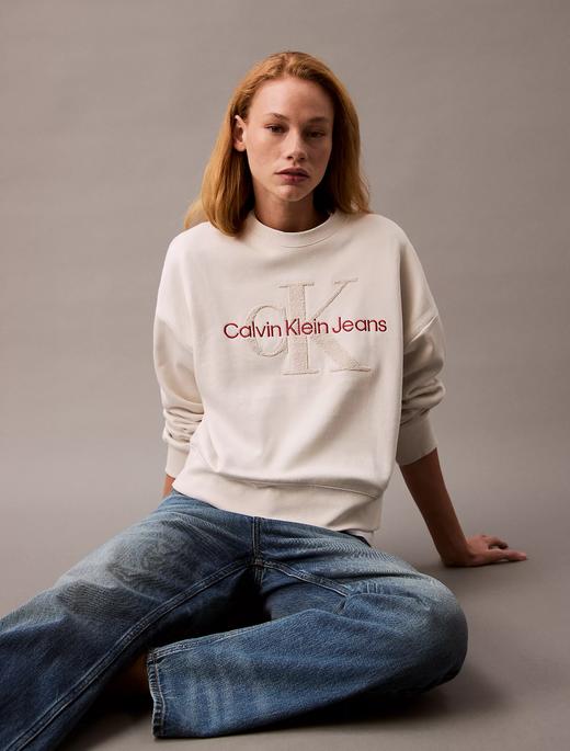 新年折扣！CK女士logo圆领卫衣 商品图2