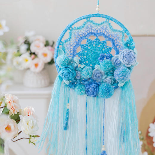 苏苏姐家花羽捕梦网手工DIY钩针编织小物居家装饰毛线团材料包 商品图1