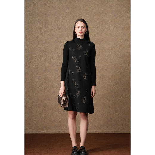 乔万尼冬季新款连衣裙绵羊毛保暖收腰显瘦内搭裙EI4E507 商品图1