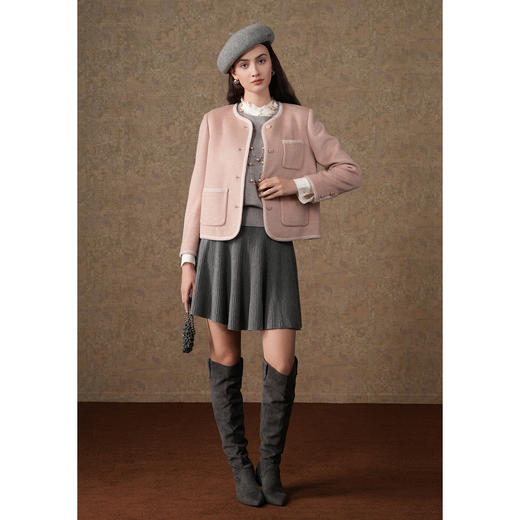 【100%绵羊毛】乔万尼100%绵羊毛小香风毛呢呢子短外套EM4B581 商品图1