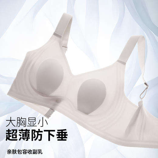 【85B-90E杯】润微兔耳朵 薄款防下垂收副乳聚拢大码文胸 小樱桃 商品图5