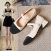 ZHR则则浅口单鞋女2024新款百搭女鞋透气方头小香风玛丽珍鞋粗跟 商品缩略图0