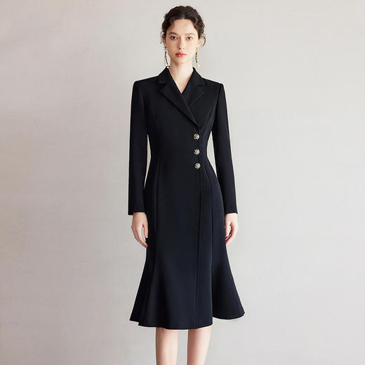 IWY/黑色鱼尾连衣裙新款女春季高级性感裙子西装裙子Q1250 商品图1