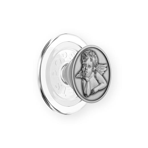 【甜】浮雕丘比特之箭·MagSafe圆啪嗒 MAGSAFE磁吸手机气囊支架 Round圆啪嗒系列  银色 丘比特 商品图0