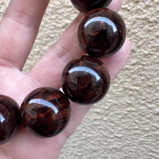 【青山特惠】收藏级 2.0*12颗沉水 海黄紫油梨 水波纹老料手串 h4 商品图3