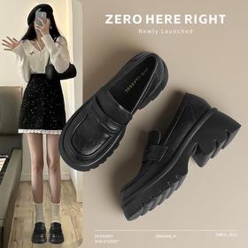 ZHR则则复古法式小皮鞋2024新款英伦乐福鞋厚底单鞋jk女鞋一脚蹬